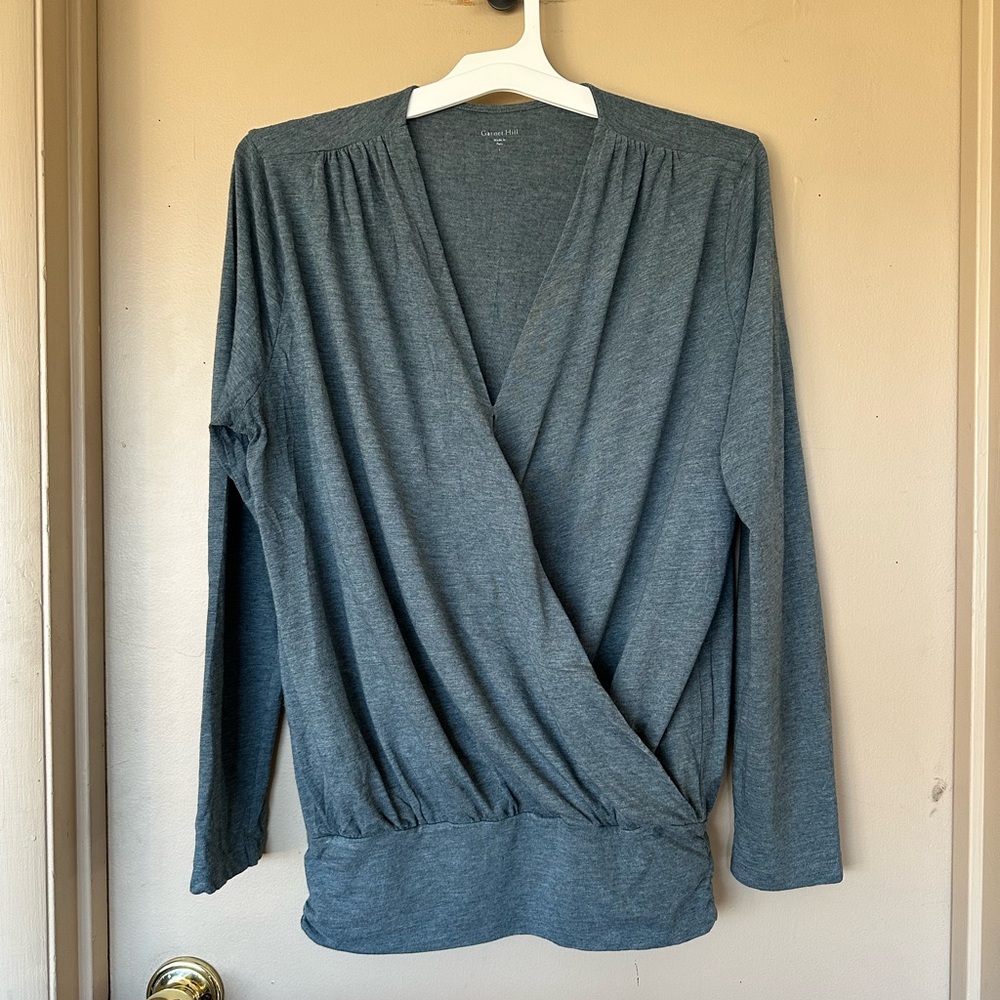 Garnet Hill Surplice Blouson Top